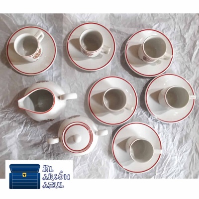 Juego de café de porcelana uruguaya usado